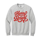Holiday Crewneck Sweatshirt- Merry and Bright Holiday Graphic