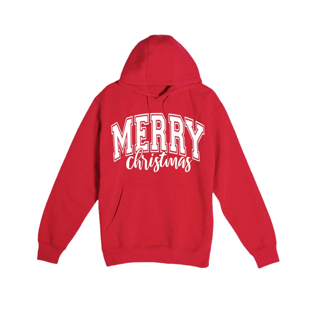 HOLIDAY HOODIE-“Merry Christmas” Bold Letter Design