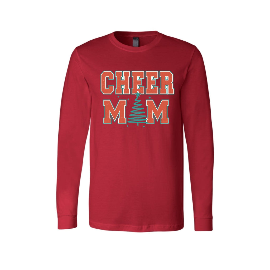 Holiday Long Sleeves- Festive “Cheer Mom” Christmas Apparel – Perfect Holiday Spirit Wear for Cheer Moms