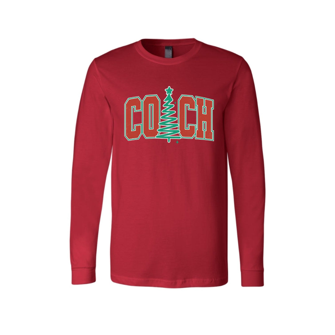Holiday Long Sleeves-Festive “Coach” Christmas Apparel – Holiday Gift for Sports Coaches