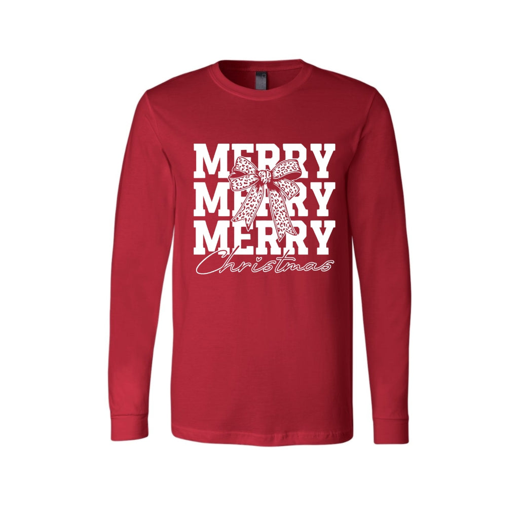 Holiday Long Sleeves-Merry Merry Merry Christmas Graphic