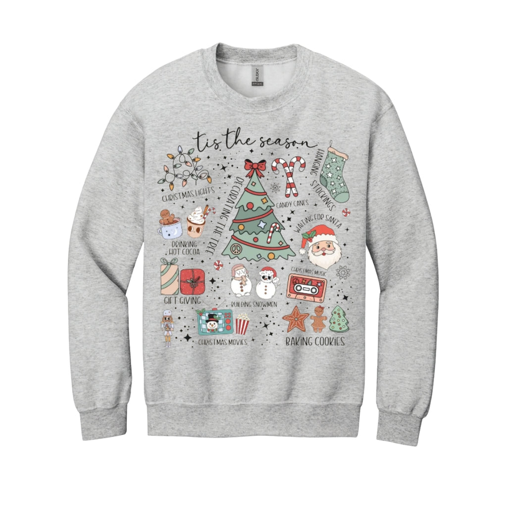 Holiday Crewneck Sweatshirt- Tis the Season’ Christmas Icons