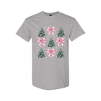 Holiday Shirt -Pink Bow Christmas Trees Graphic