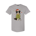 Merry & Furry Tees: Border Collie Christmas Lights Design – Cute Holiday Dog Lover Gift