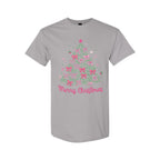 Holiday Shirt -Merry Christmas Pink Bow Tree Graphic