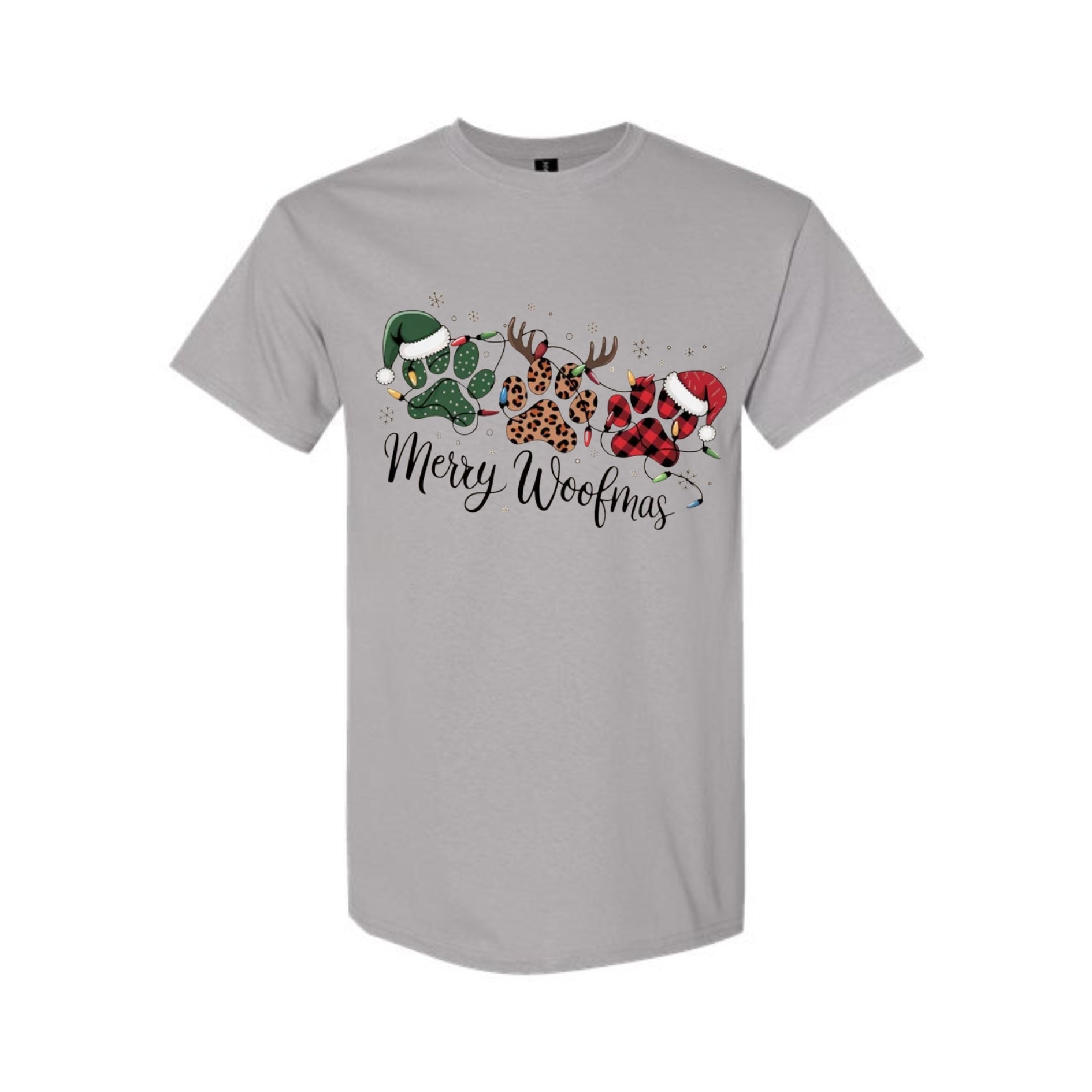 Christmas Tee for Pet Parents : Merry Woofmas Paw Print Apparel – Festive Dog Lover Christmas Gift