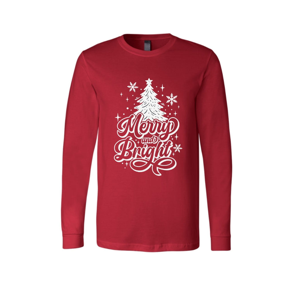 Holiday Long Sleeves- - Merry and Bright” Christmas Tree Design