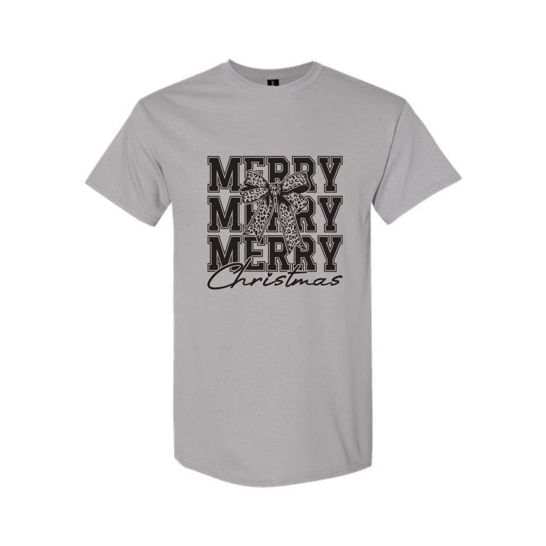 Holiday Shirt - Merry Merry Merry Christmas Graphic