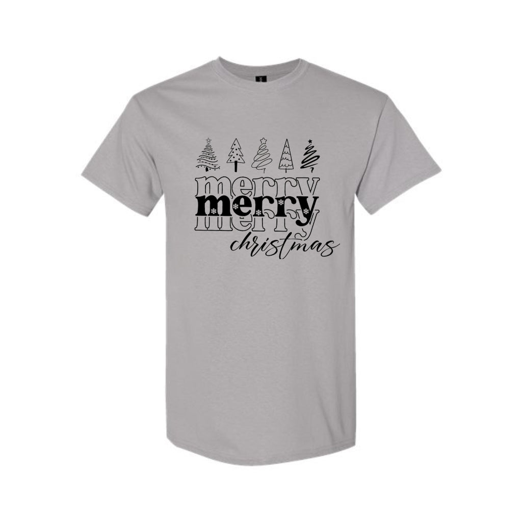 Minimalist Holiday Shirt - Merry Merry Christmas Graphic Tee