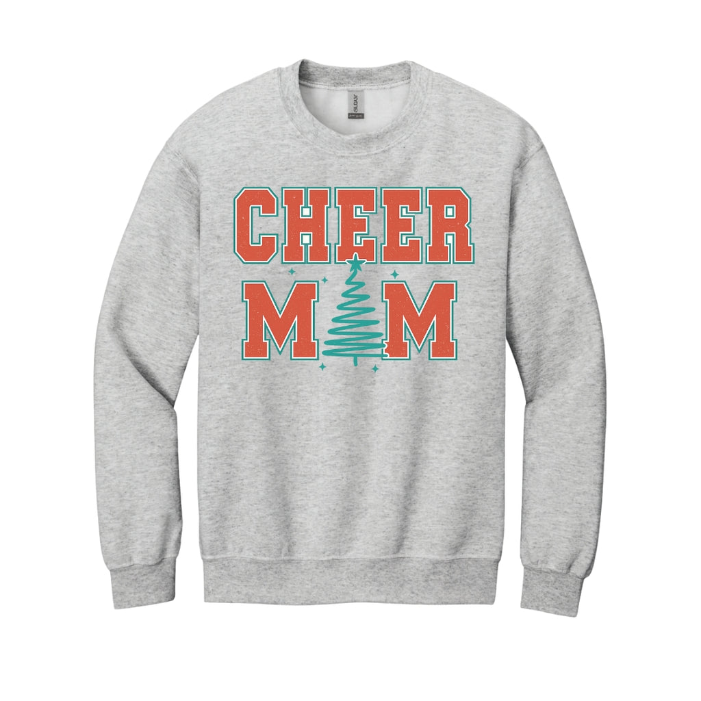 Holiday Crewneck Sweatshirt-Festive “Cheer Mom” Christmas Apparel – Perfect Holiday Spirit Wear for Cheer Moms
