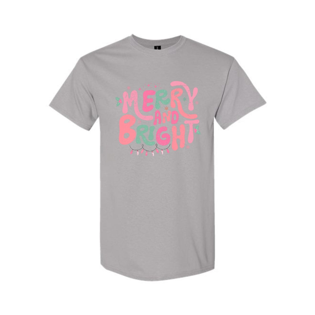 Holiday Shirt - Merry and Bright Pastel Christmas Graphic