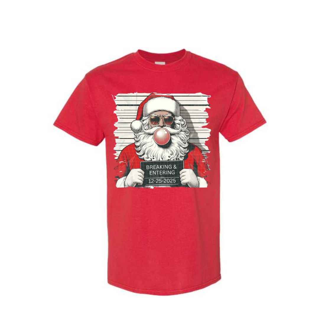 FUNNY HOLIDAY SHIRT: “Santa’s Christmas Mugshot Design”