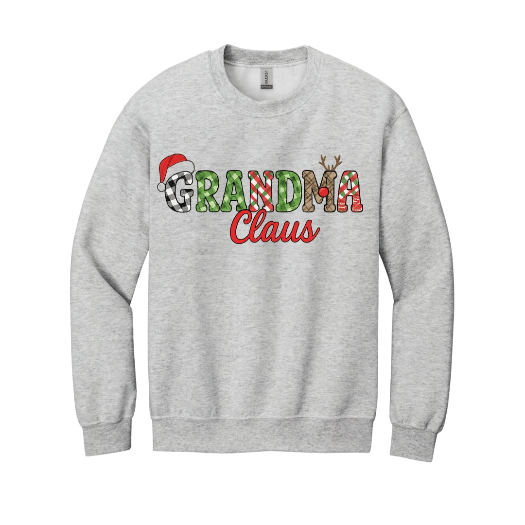 Holiday Crewneck Sweatshirt-Grandma Claus Christmas Apparel – Fun Holiday Outfit for Festive Grandmas
