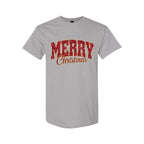 Minimalist Holiday Shirt - “Merry Christmas” Glitter Varsity Design