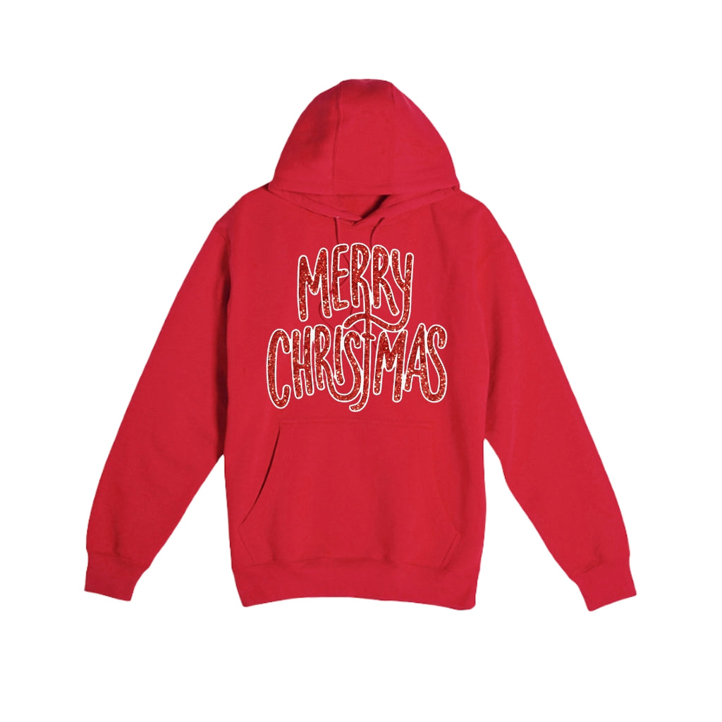 HOLIDAY HOODIE-“Merry Christmas” Glitter Script Design
