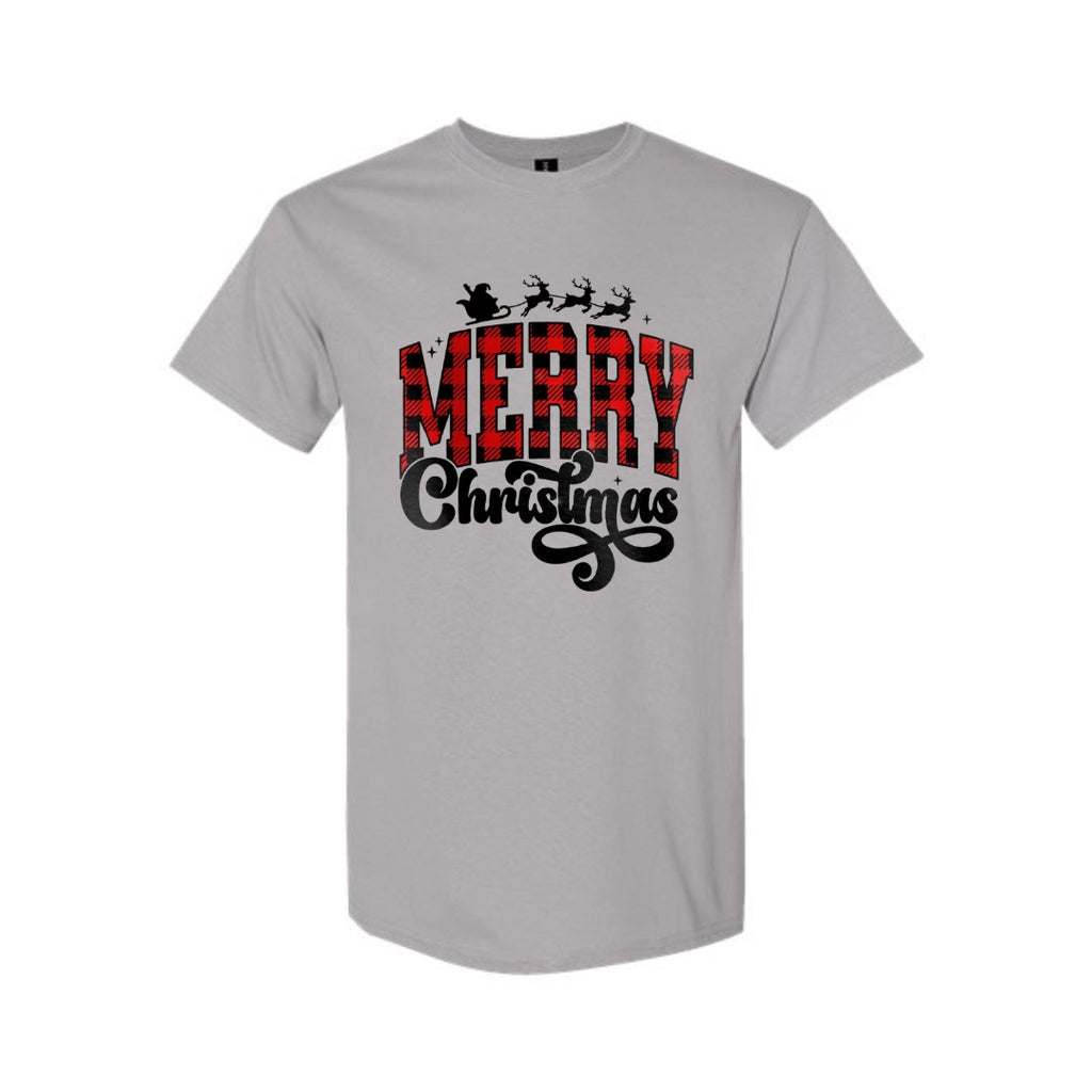 Holiday Shirt - Merry Christmas Buffalo Plaid Graphic