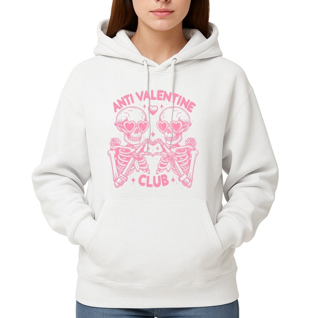 Anti Valentine Club Sweatshirt & Tee – Skeleton Heart Valentine Design