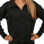 Half Time (Quarter Zip)-Black