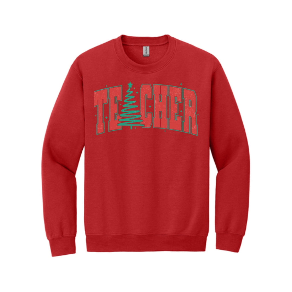 Holiday Crewneck Sweatshirt-Festive “Teacher” Christmas Apparel – Perfect Holiday Gift for Educators