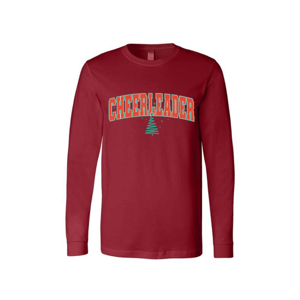 Holiday Long Sleeves- Festive “Cheerleader” Christmas Apparel – Perfect Holiday Spirit Wear for Cheer Teams