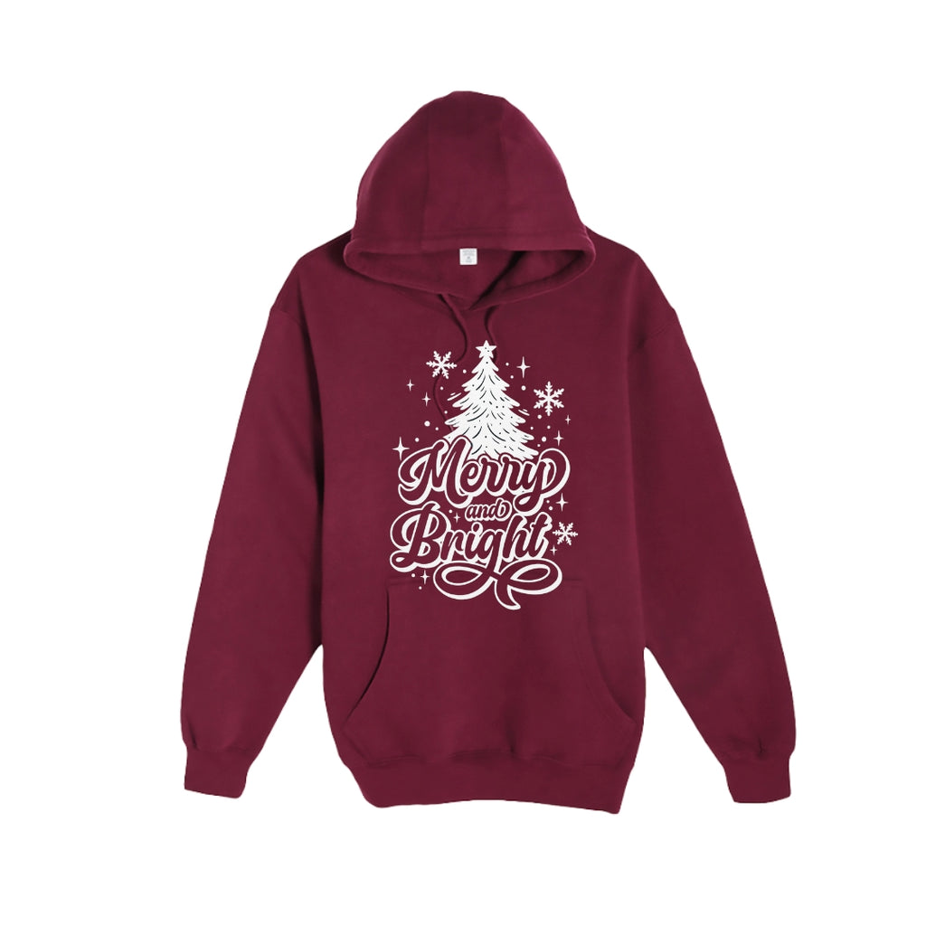HOLIDAY HOODIE-“Merry and Bright” Christmas Tree Design
