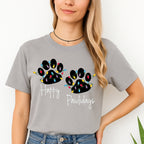 Merry & Furry Tees: “Happy Pawlidays Festive Paw Print Lights Design”