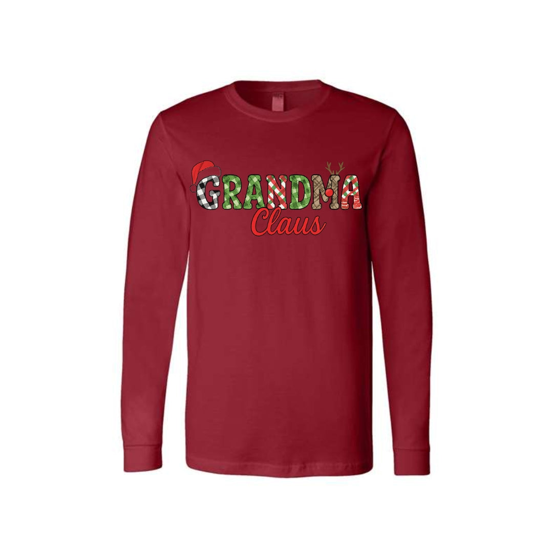 Holiday Long Sleeves- Grandma Claus Christmas Apparel – Fun Holiday Outfit for Festive Grandmas