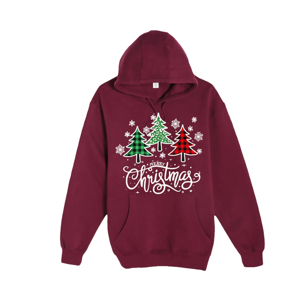 HOLIDAY HOODIE-Merry Christmas 3 Graphic Trees