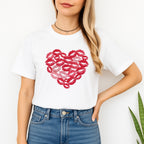 Kiss Me Valentine Heart Sweatshirt & Tee – Lip Print Love Design