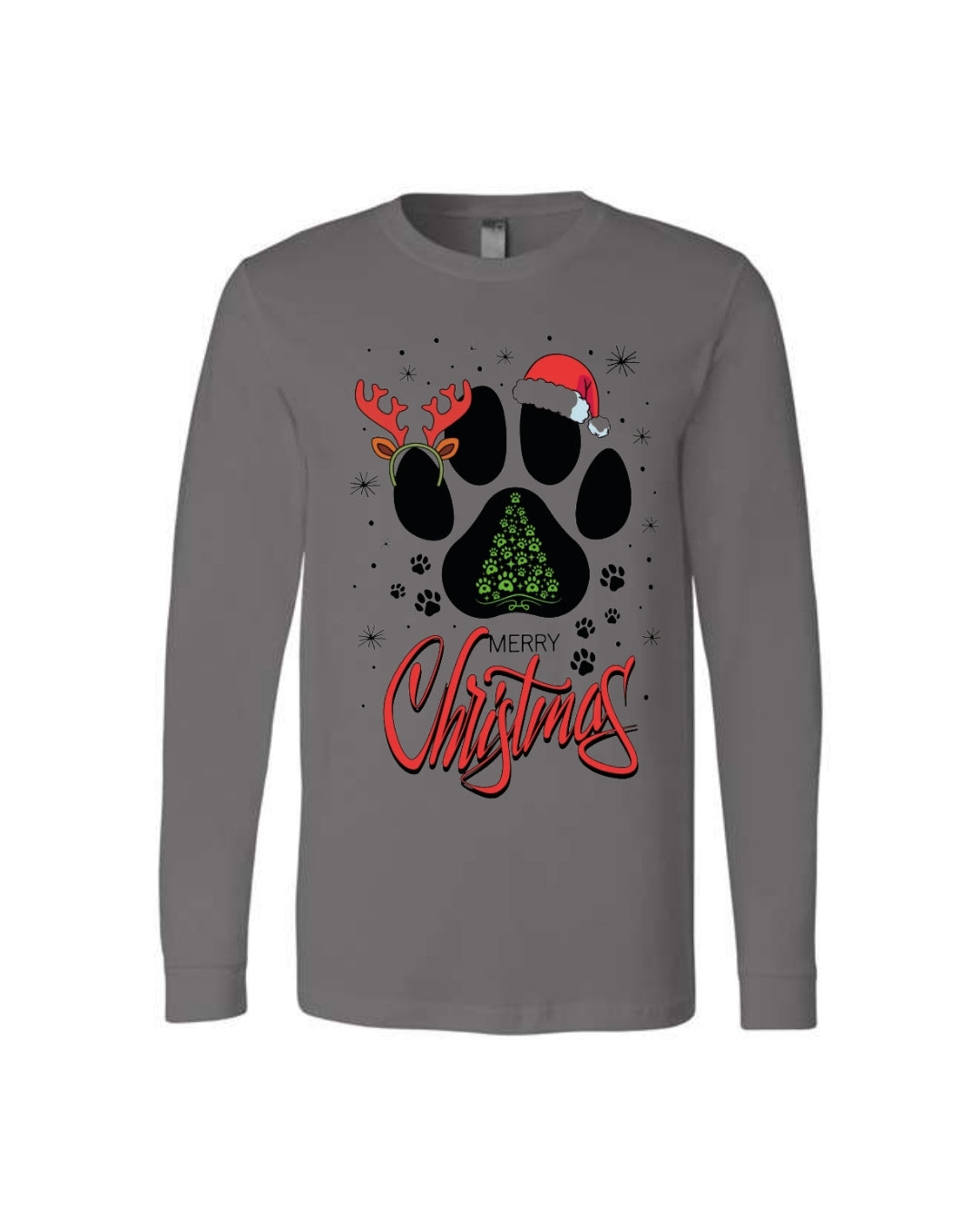 Merry Christmas Paw Print Holiday Apparel – Festive Pet Lover Christmas Design