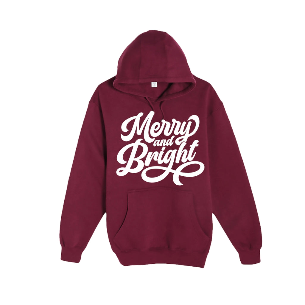HOLIDAY HOODIE-Merry and Bright Holiday Graphic