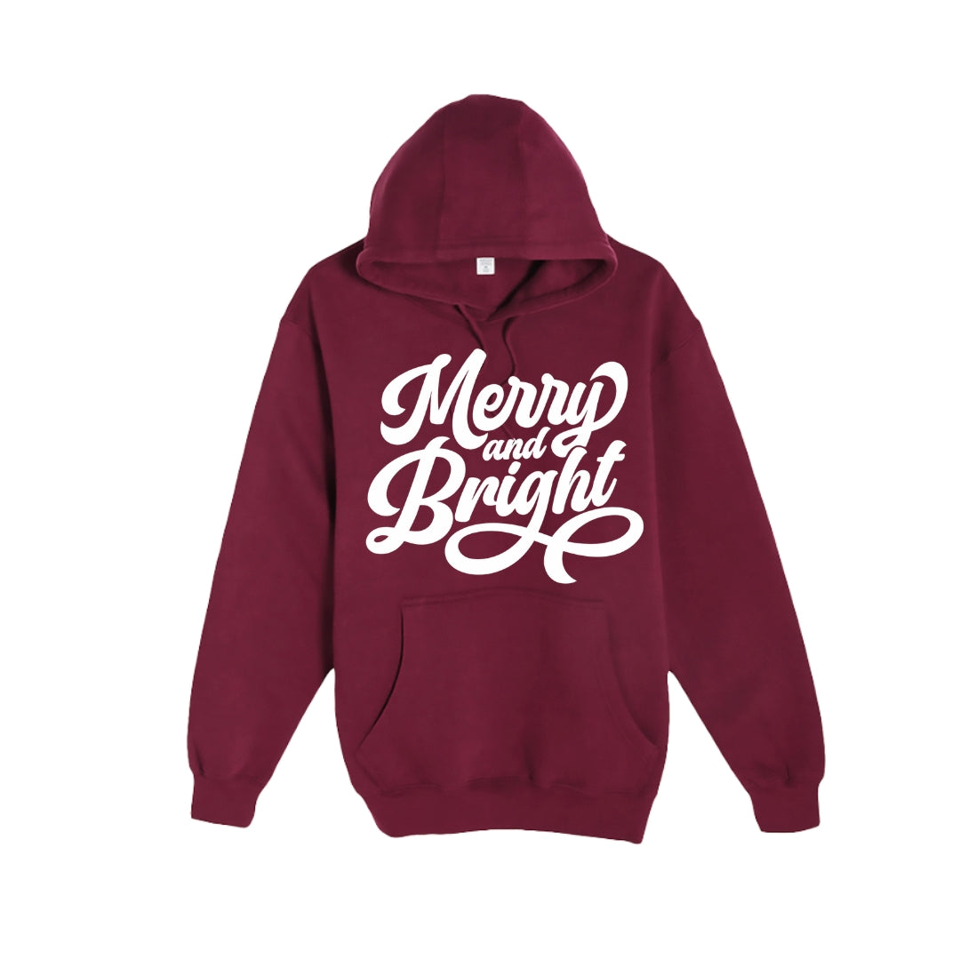 HOLIDAY HOODIE-Merry and Bright Holiday Graphic