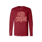 Holiday Long Sleeves- “Merry Christmas” Glitter Script Design