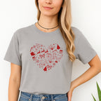 Minimalist Holiday Shirt - Festive Heart Christmas Icons