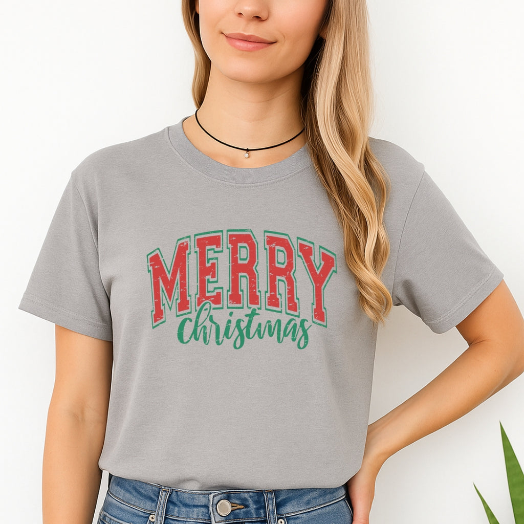 Minimalist Holiday Shirt - “Merry Christmas” Bold Letter Design