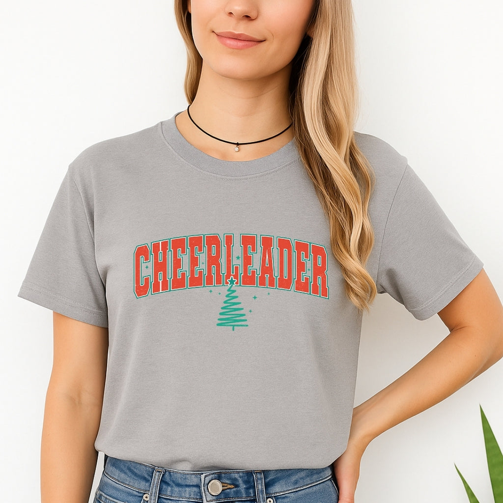 Holiday Shirt - Festive “Cheerleader” Christmas Apparel – Perfect Holiday Spirit Wear for Cheer Teams