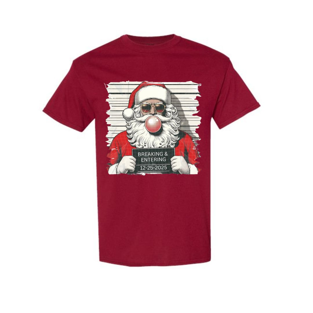 FUNNY HOLIDAY SHIRT: “Santa’s Christmas Mugshot Design”