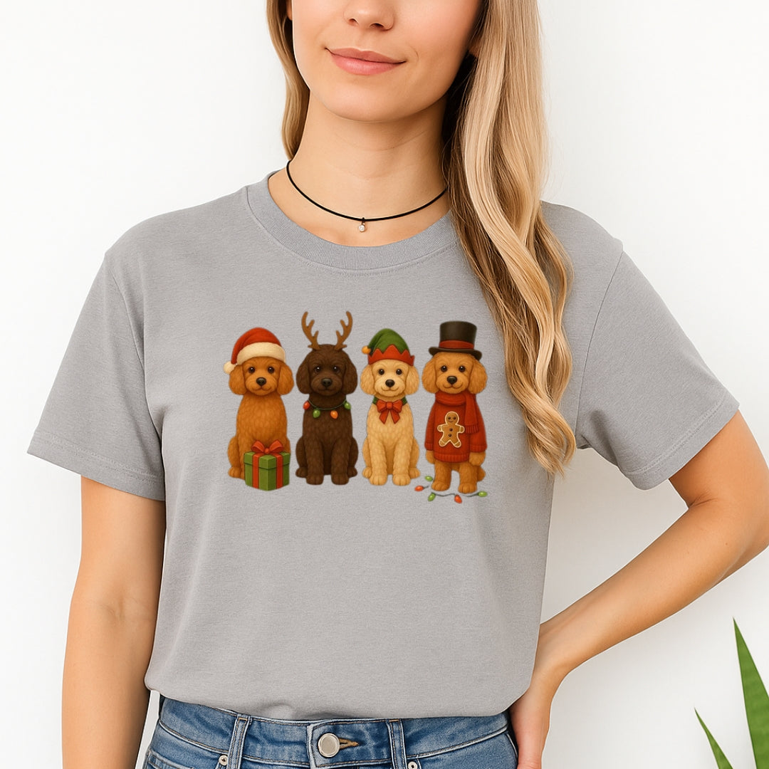 Merry & Furry Tees: Christmas Doodle Dog Squad Design – Festive Holiday Dog Lover Gift