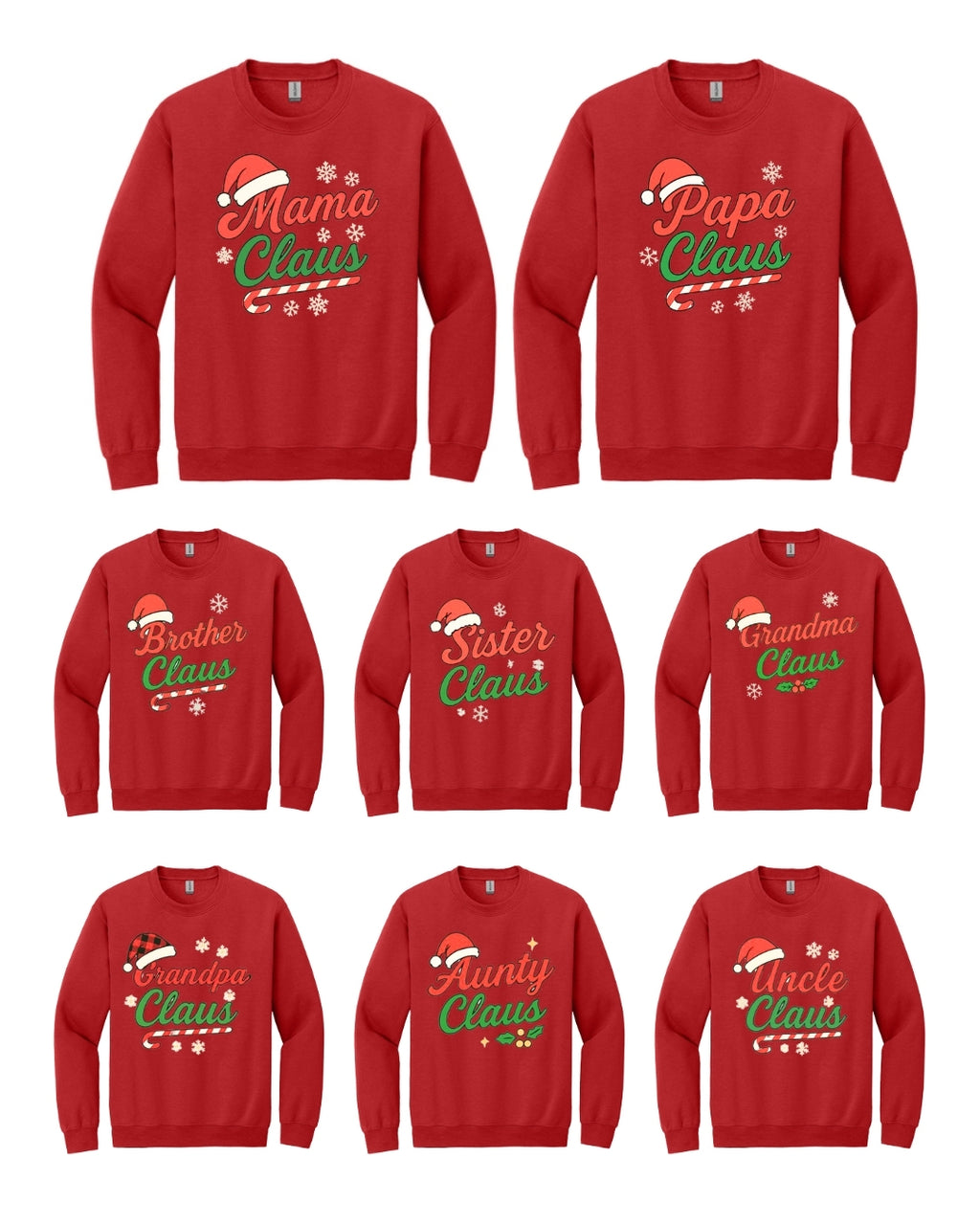 Holiday Crewneck Sweatshirt- Family Claus Christmas Apparel Collection – Matching Holiday Outfits for the Whole Family