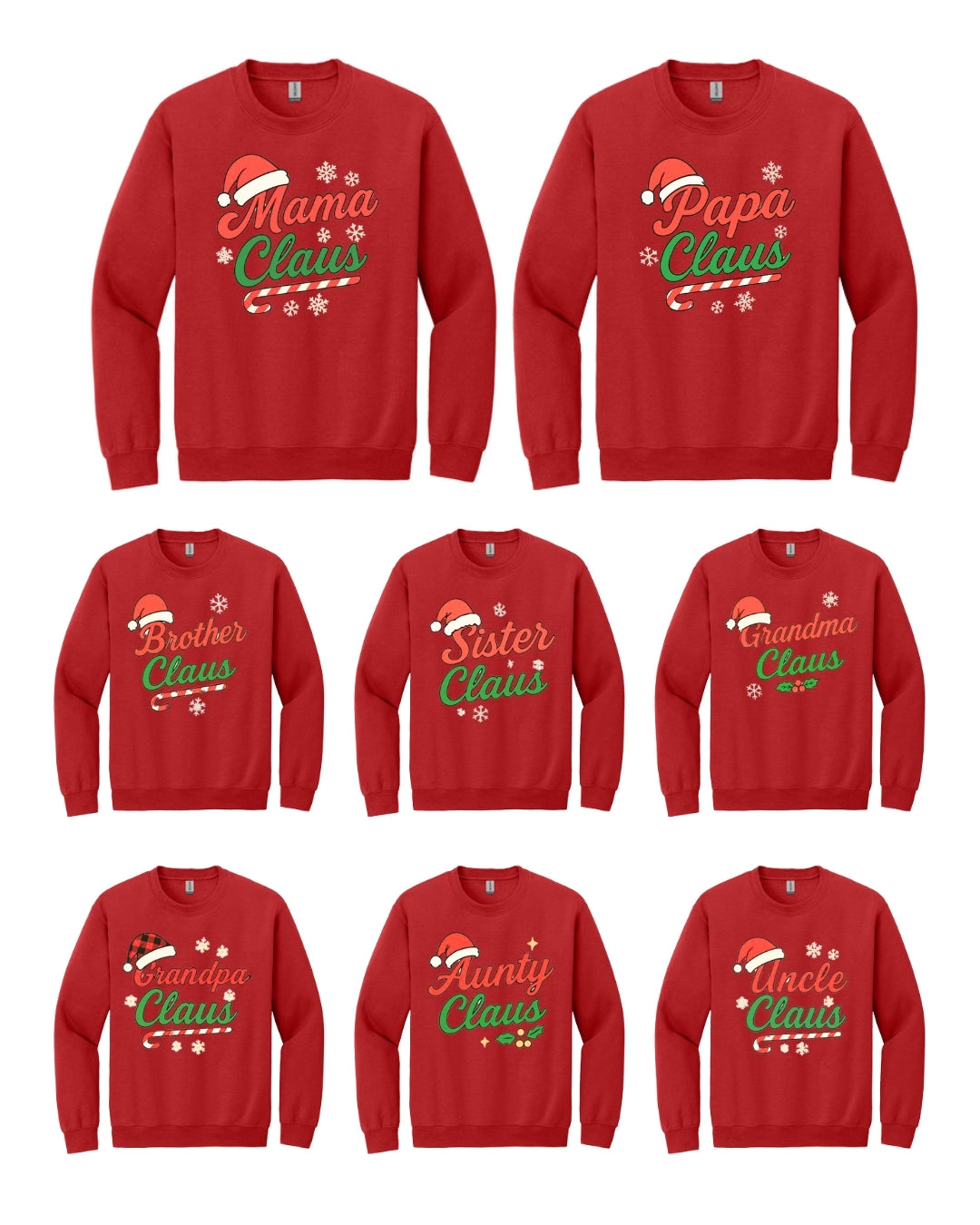 Holiday Crewneck Sweatshirt- Family Claus Christmas Apparel Collection – Matching Holiday Outfits for the Whole Family