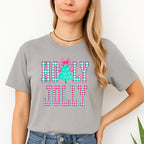 Holiday Shirt -Holly Jolly Gingham Christmas
