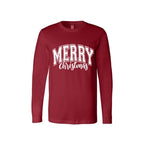 Minimalist Holiday Long Sleeves-Vintage “Merry Christmas” Holiday Apparel – Festive Retro-Inspired Christmas Design