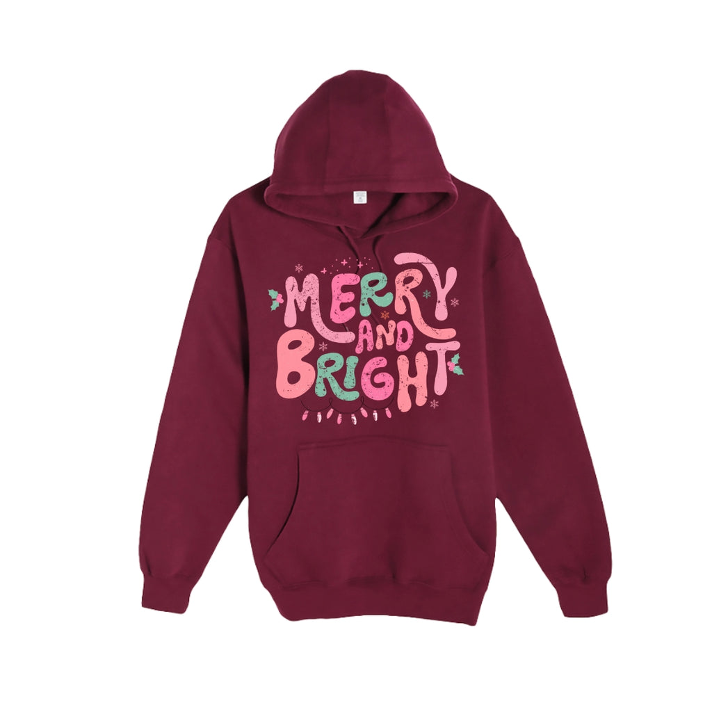 HOLIDAY HOODIE- Merry and Bright Pastel Christmas Graphic