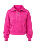 Half Time™ Rhinestone Quarter Zip Jacket