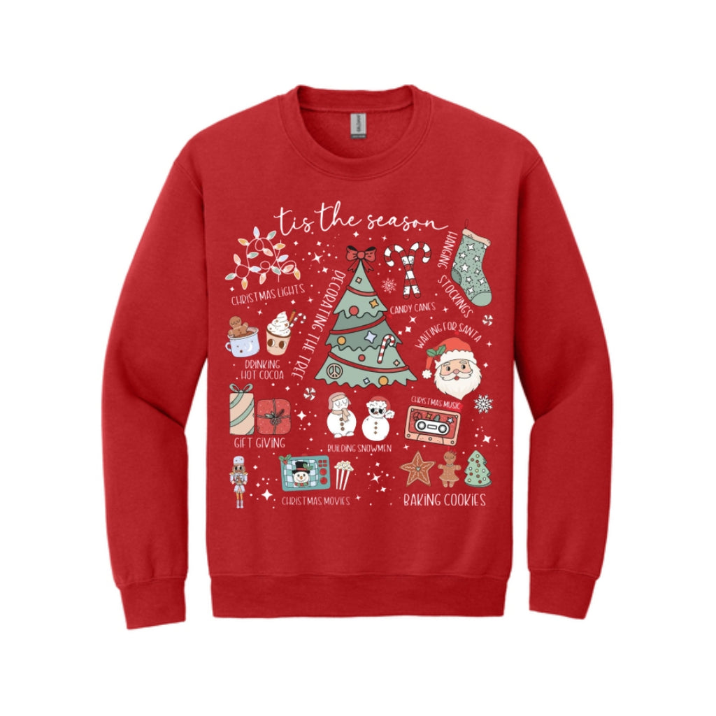 Holiday Crewneck Sweatshirt- Tis the Season’ Christmas Icons