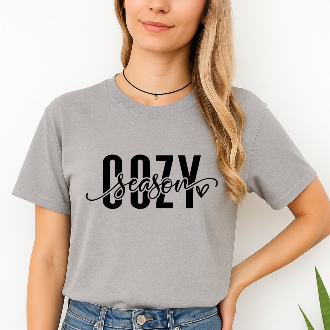 Minimalist Holiday Shirt - Cozy Season Script Design