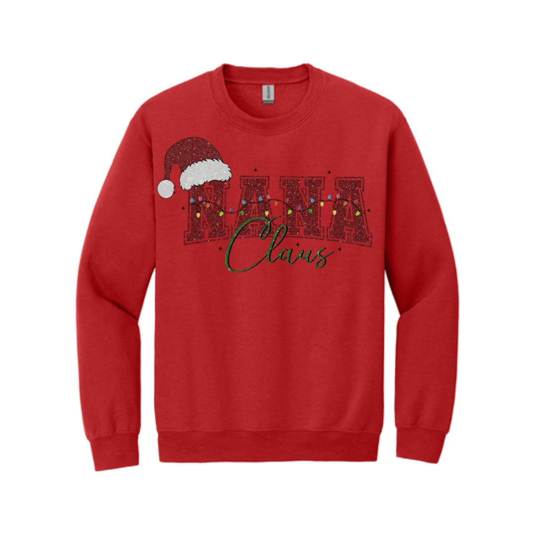 Holiday Crewneck Sweatshirt-Nana Claus Christmas Apparel – Festive Holiday Outfit for Proud Nanas