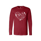 Minimalist Holiday Long Sleeves- Festive Heart Christmas Icons