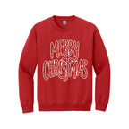 Holiday Crewneck Sweatshirt-“Merry Christmas” Glitter Script Design
