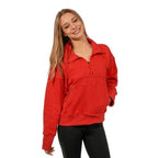 Half Time (Quarter Zip)-Red